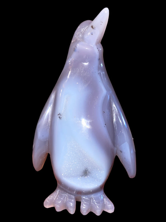 Agate penguin with druzy