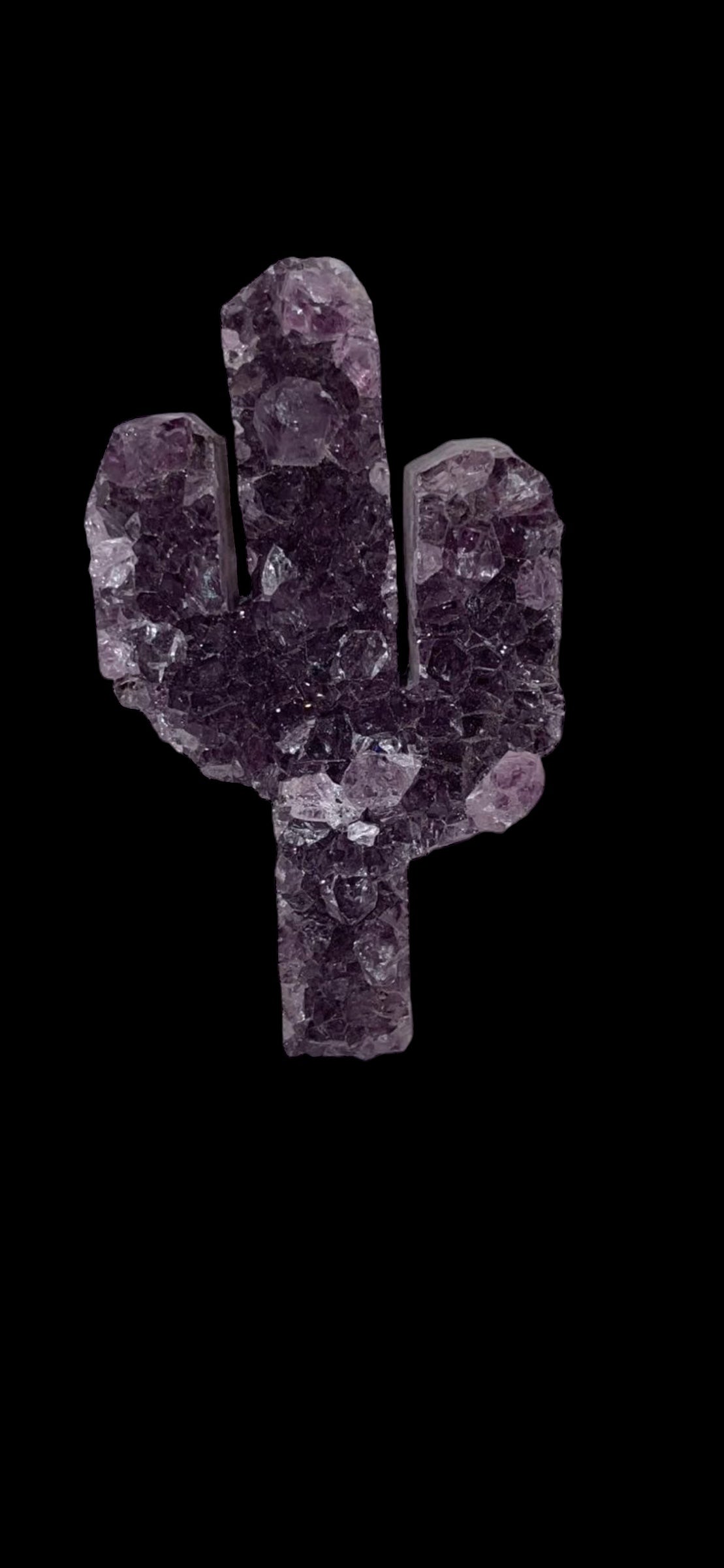 Amethyst cactus carving