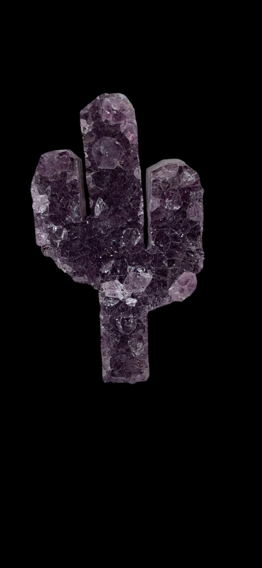 Amethyst cactus carving