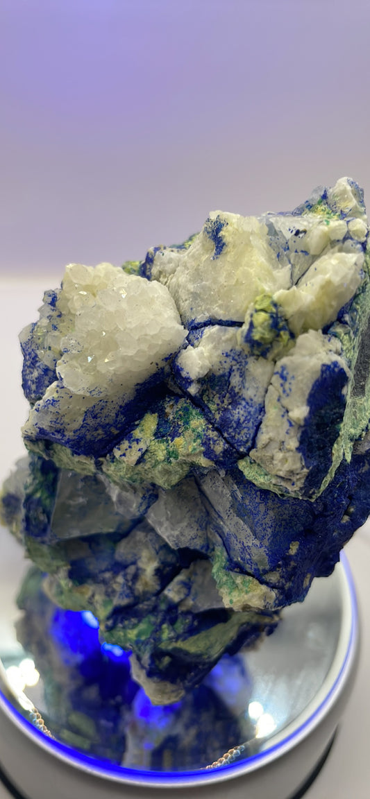 Azurite with calcite