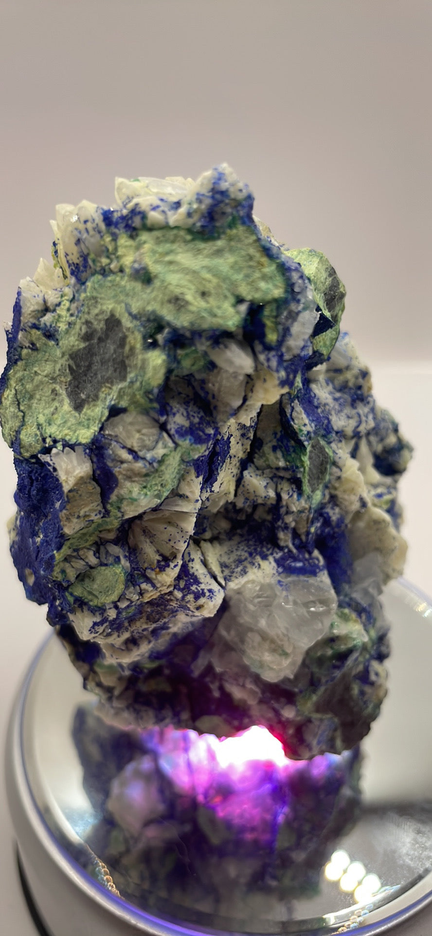 Azurite with calcite