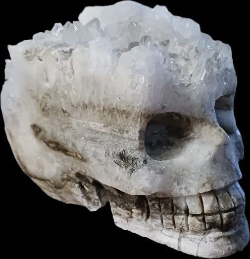 Clear Quartz Skull Carving